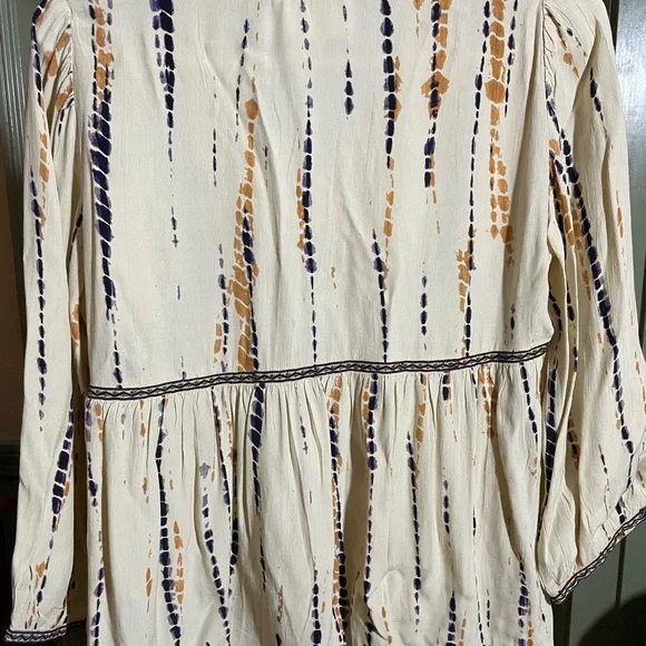 Ba&sh Cream and Lavender Boho Peasant Blouse NWT - Picture 2 of 8